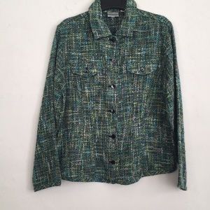 Chico’s Tweed like Jacket/Shirt SZ 1